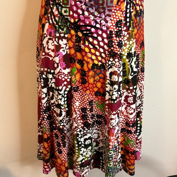 V Christina Multicolor Black Sequins Midi Dress Rayon/Spandex Sz S LN - Picture 6 of 8